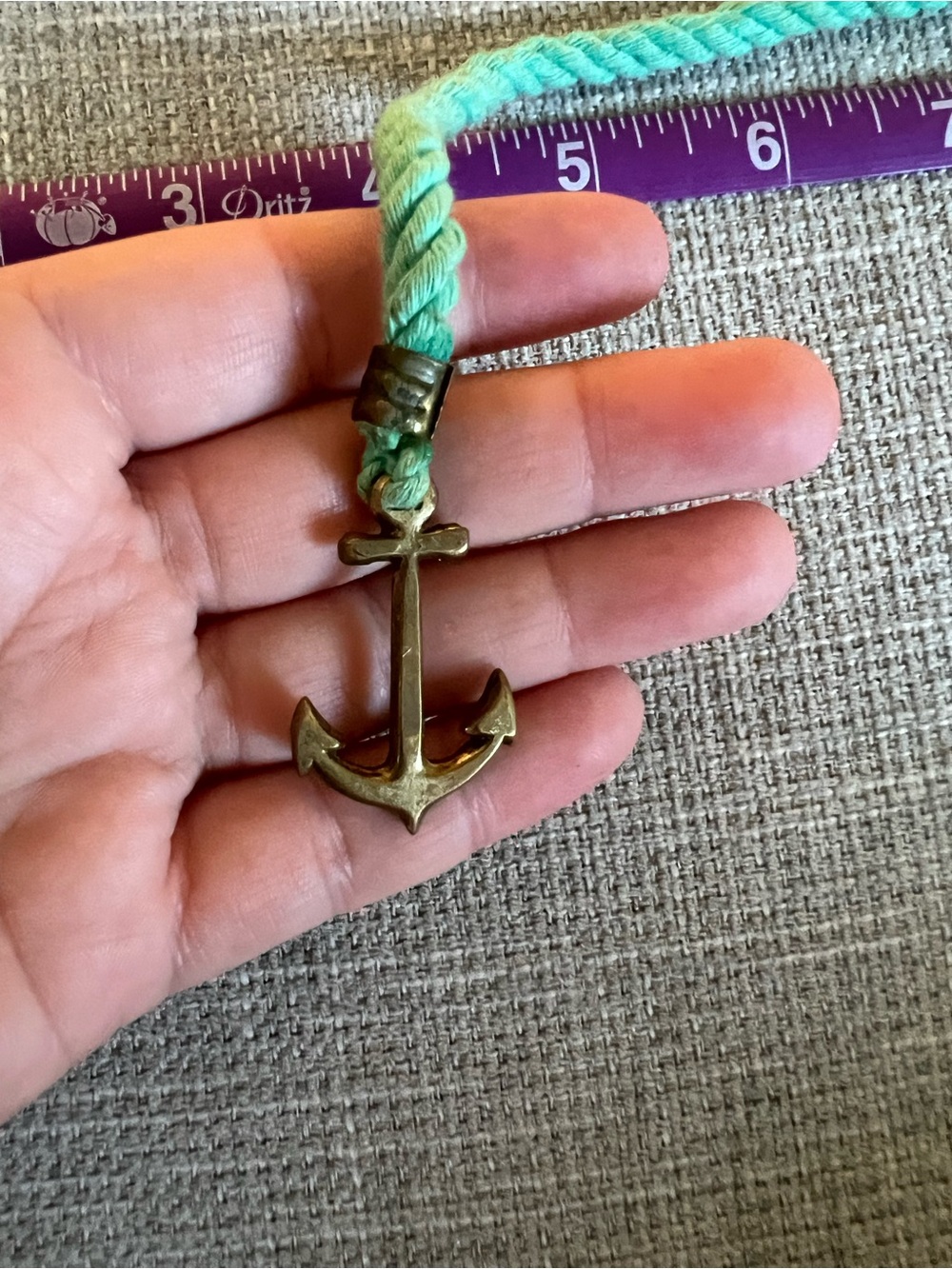 Anchor Pendant Wrap Bracelet - Mint Green